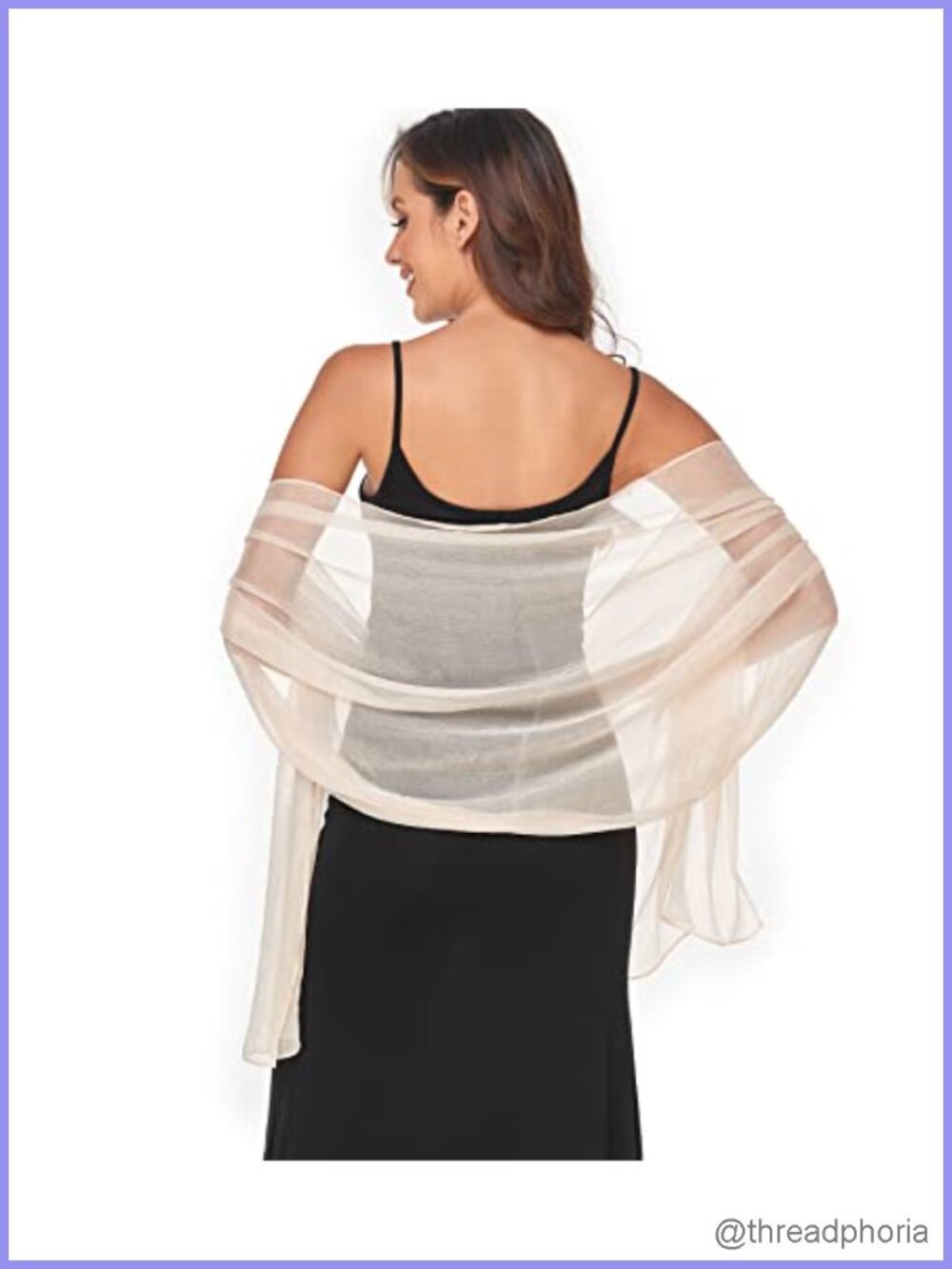 Elegant Silk Crepe Sheer Shawl Wrap for Evening Dresses Weddings Formal Parties